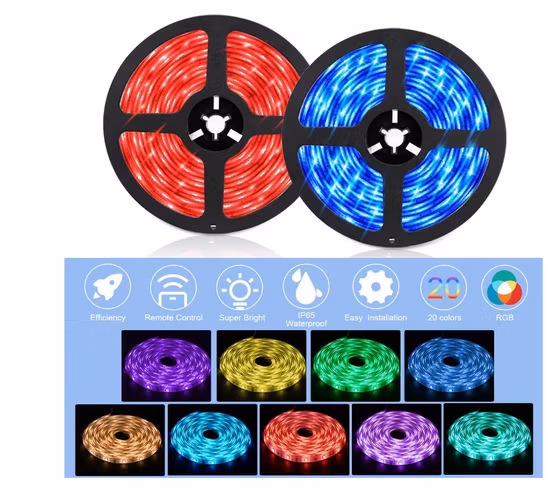 Prix ​​de gros éclairage décoratif DC5V 12V 5 mètres Blister Kits LED bande lumineuse avec Logo personnalisé